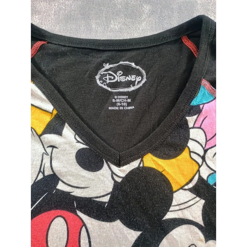 Disney Sleepshirt‎ Girls 8-10 Multicolor Mickey Minnie Donald Daisy Short Sleeve